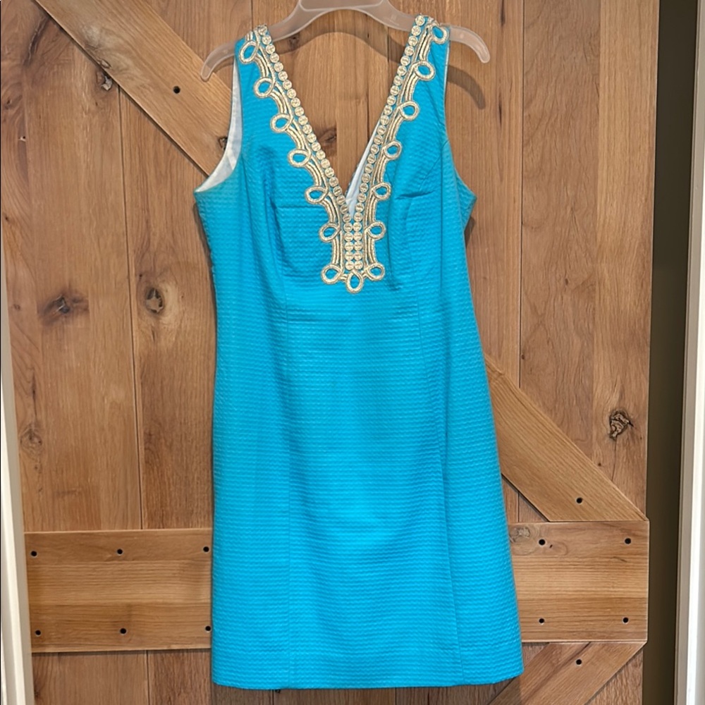 Lilly Pulitzer Turquoise Embroidered Dress